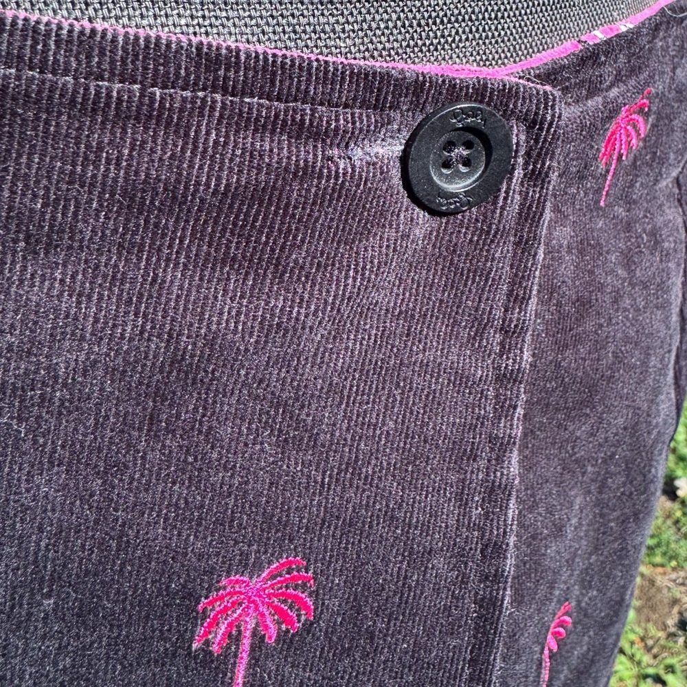 Lilly Pulitzer Skirt Size 6 Vintage Pink Reversible Dog and Palm Tree Embroidery - Picture 6 of 7